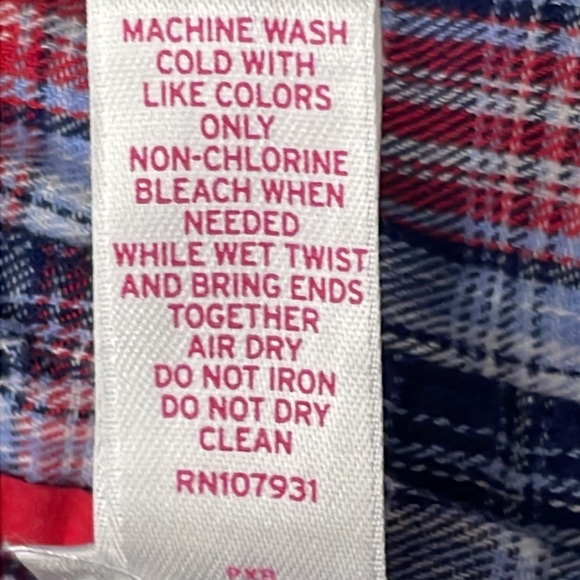 Justice size 20 100% cotton red and blue check button down - Picture 8 of 10